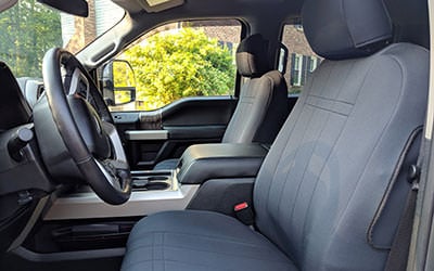 Installed Neo-Supreme Seat Covers in Truck Interior