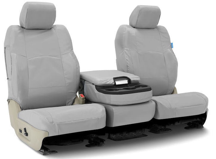 Installed Ballistic 40/20/40 Front Seat Covers Light GraySaab 