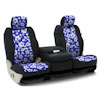 Installed Hawaiian 40/20/40 Front Seat Covers Black with Blue