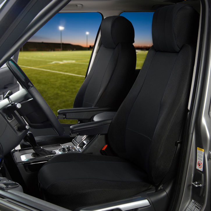 Installed Mesh Lifestyle Buckets Front Seat Covers BlackSaab 