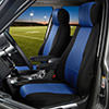 Installed Mesh Lifestyle Buckets Front Seat Covers Black with BlueSaab 