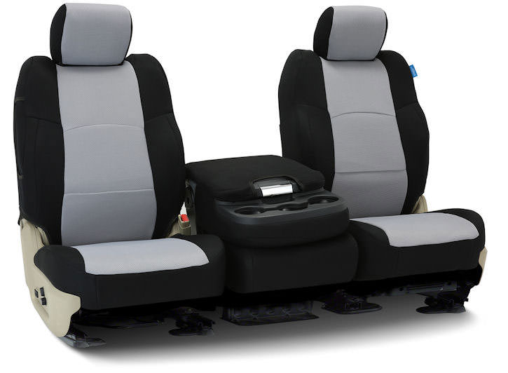 Installed Mesh 40/20/40 Front Seat Covers Black with GraySaab 