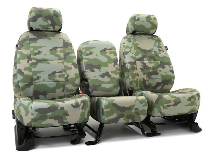 Installed Military Camo 40/20/40 Front Seat Covers Traditional Jungle Camo for 2007 Toyota Highlander