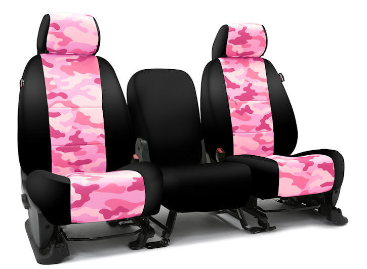 Installed Military Camo 40/20/40 Front Seat Covers Traditional Pink Camo Sport for 2007 Toyota Highlander