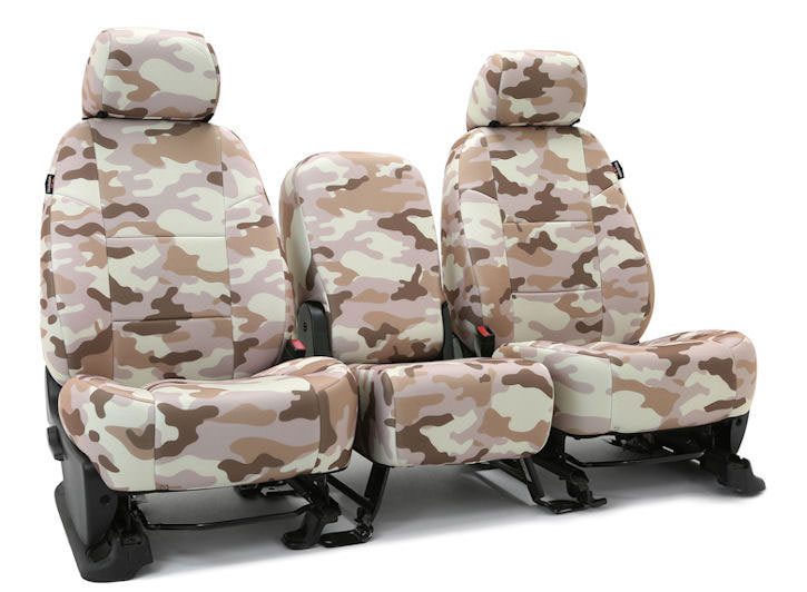 Installed Military Camo 40/20/40 Front Seat Covers Traditional Sand Camo for 2007 Toyota Highlander