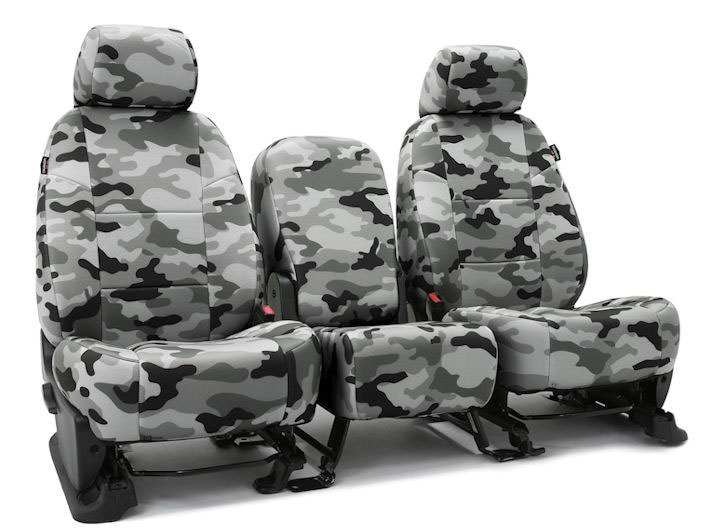 Installed Military Camo 40/20/40 Front Seat Covers Traditional Urban Camo for 2007 Toyota Highlander