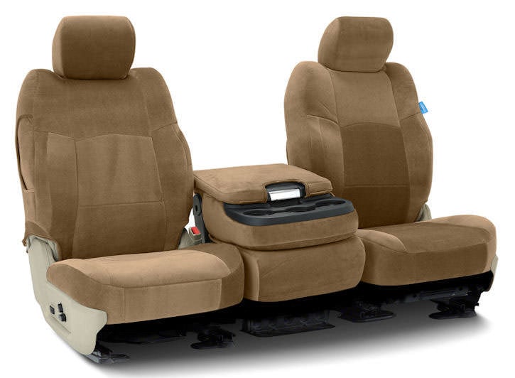 Installed Velour 40/20/40 Front Seat Covers BeigeSaab 