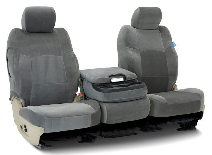 Installed Velour 40/20/40 Front Seat Covers GraySaab 