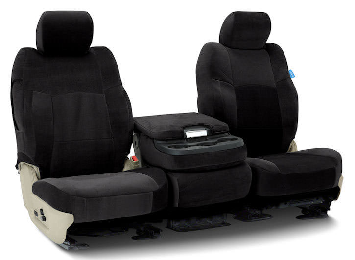 Installed Velour 40/20/40 Front Seat Covers BlackSaab 