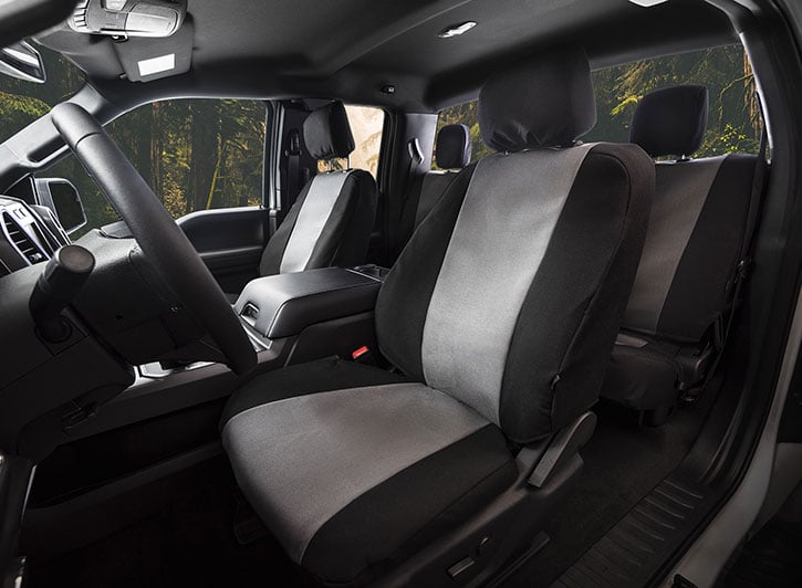 Installed Atomic Seat Covers Front 40/20/40 Black w/ GrayHonda 