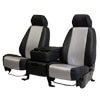 Installed Carbon Fiber Seat Covers Black with Light Gray Inserts for 2007 Toyota Highlander