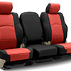 Installed Imitation Leather 40/20/40 Front Seat Covers Black with RedMitsubishi 