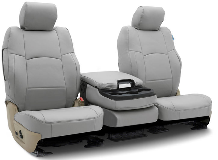 Installed Imitation Leather 40/20/40 Front Seat Covers Light GrayMitsubishi 