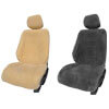 Two Installed Faux Sheepskin Seat Covers Tailor-Made Tan and CharcoalHonda 