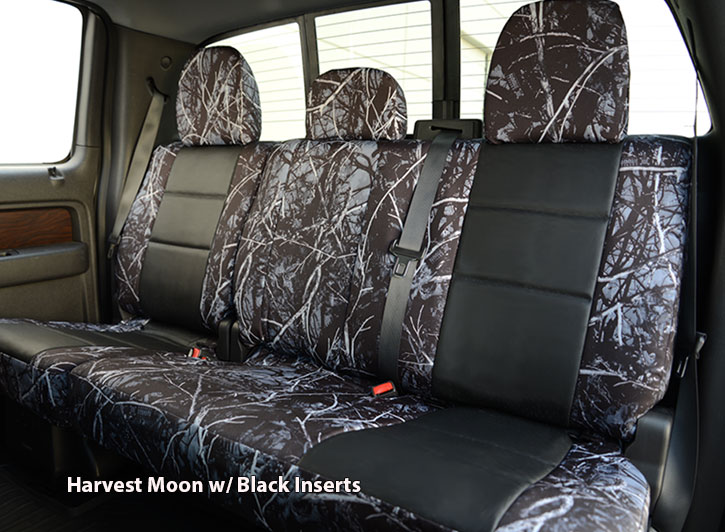 Installed Luxury Moon Shine Seat Covers Harvest Moon with Black Inserts for 2006 Toyota Highlander