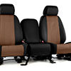 Installed Neoprene Front 40/20/40 Seat Covers Black with Tan InsertsHonda 