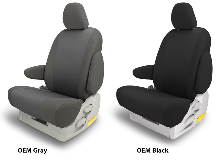 Oem Seat Covers Easy To Install Slip Over Cover Two Installed Oem Seat Covers Gray And Black