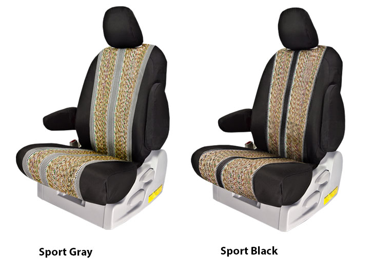 Two Installed Saddle Blanket Seat Covers Sport Gray with Black Trim and Sport BlackHonda 