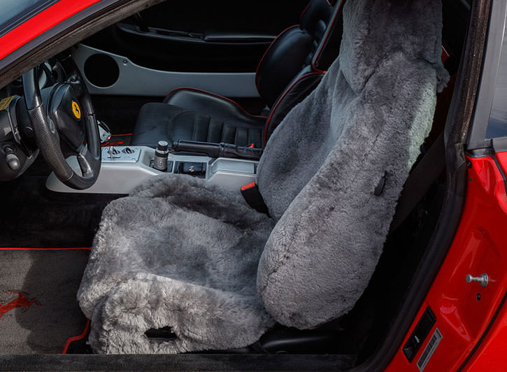 Installed Sheepskin Tailor Made Premium Seat Covers Medium GrayAcura 