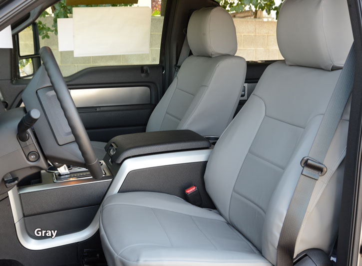 Installed Sof-Touch Leatherette Seat Covers Solid Gray